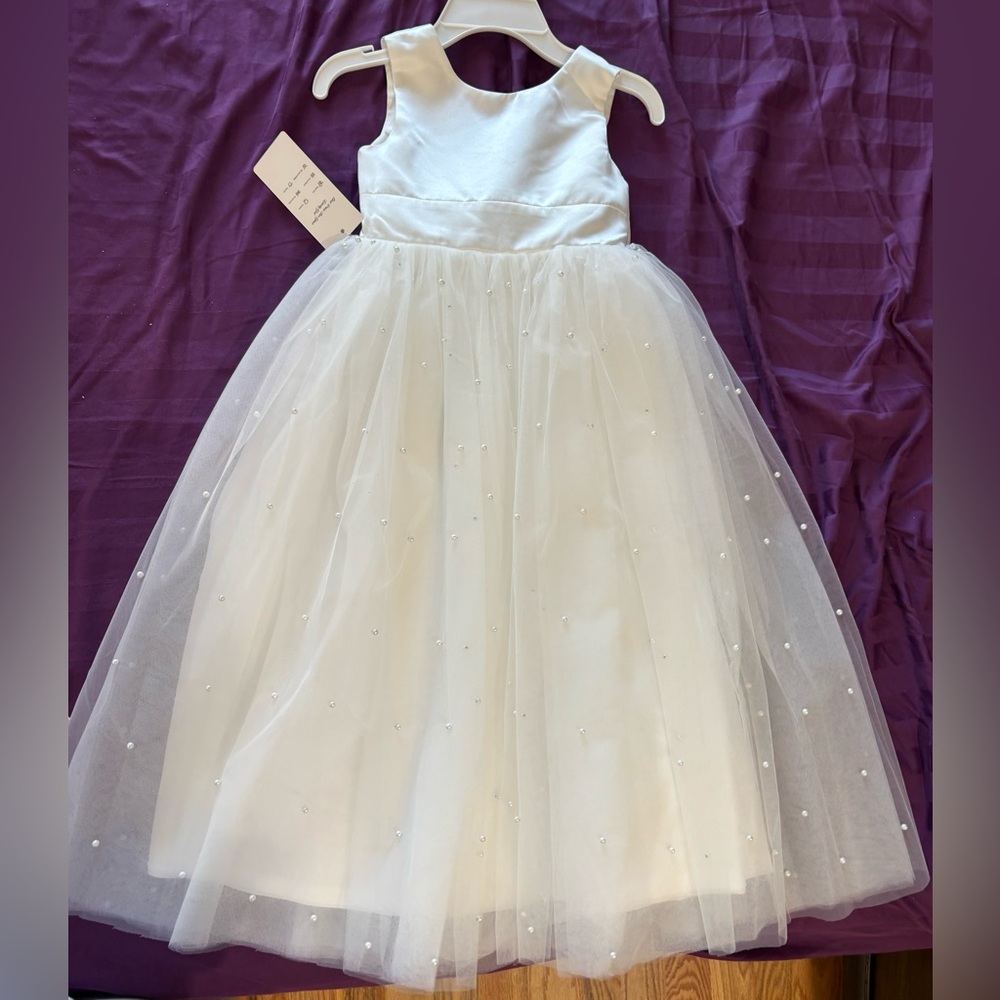 Elegant White Kids Formal Dress